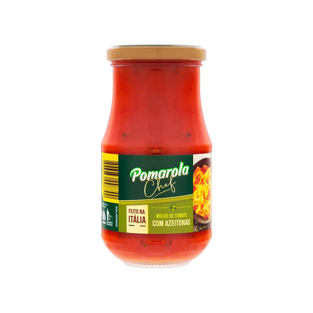 Molho De Tomate Com Azeitonas Chef Pomarola 420G