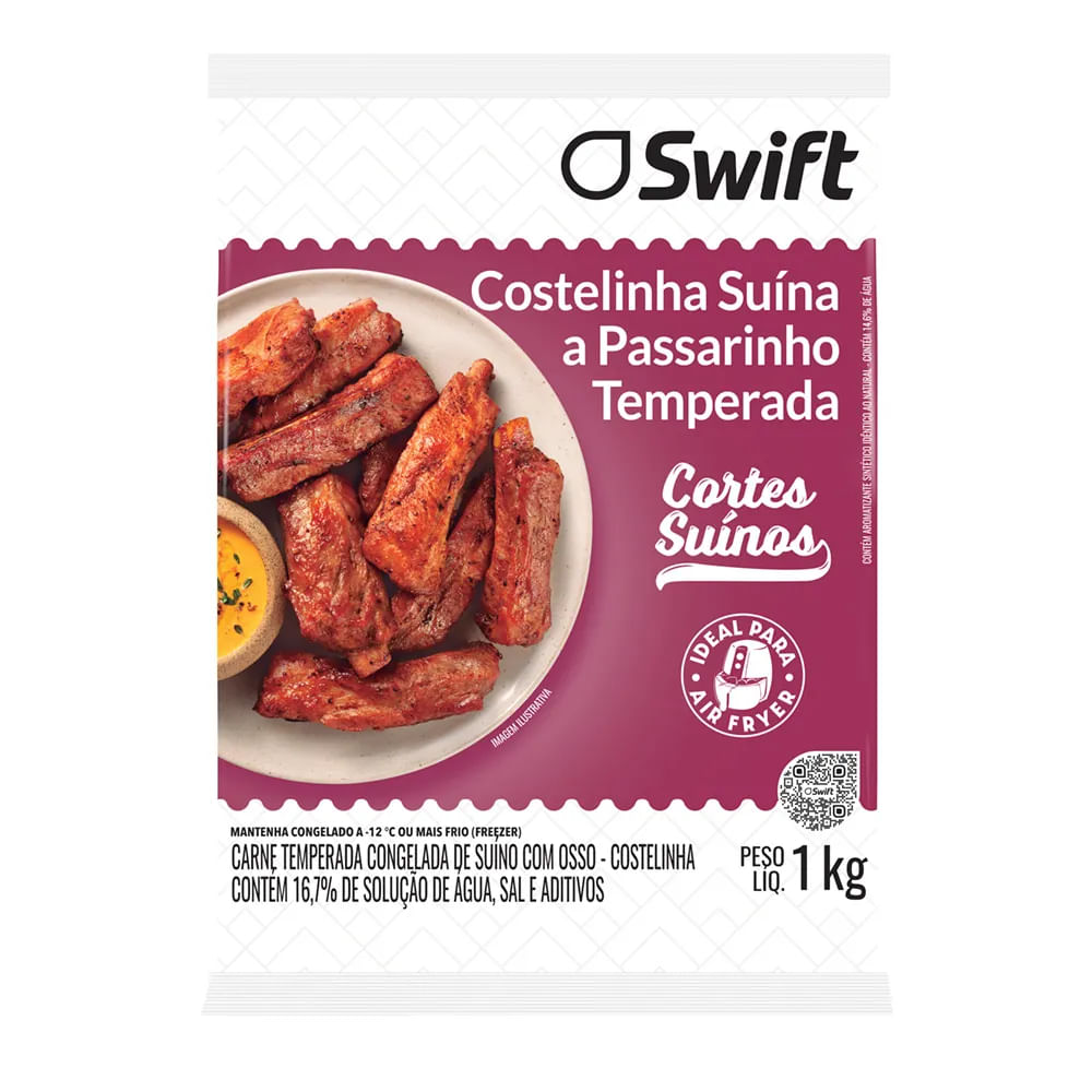 Costelinha Suína A Passarinho Temperada Swift 1Kg