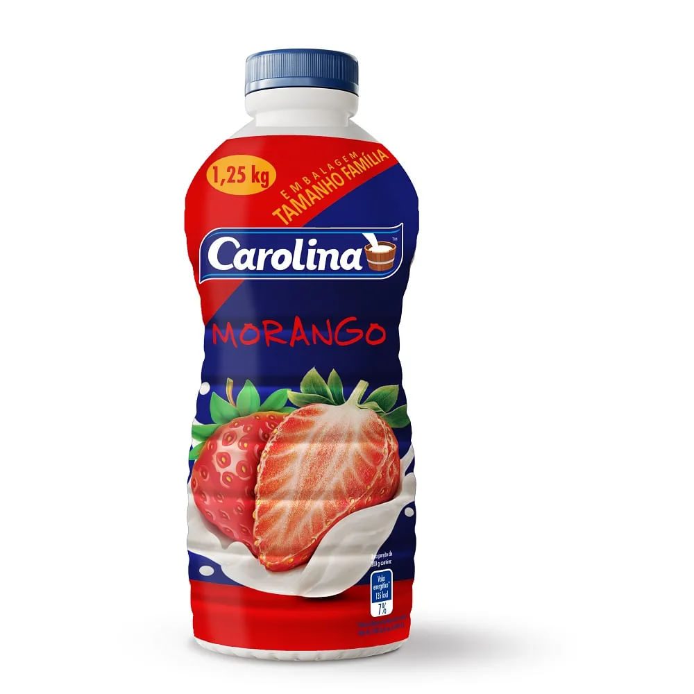 Bebida Láctea Sabor Morango Carolina 1,250Kg