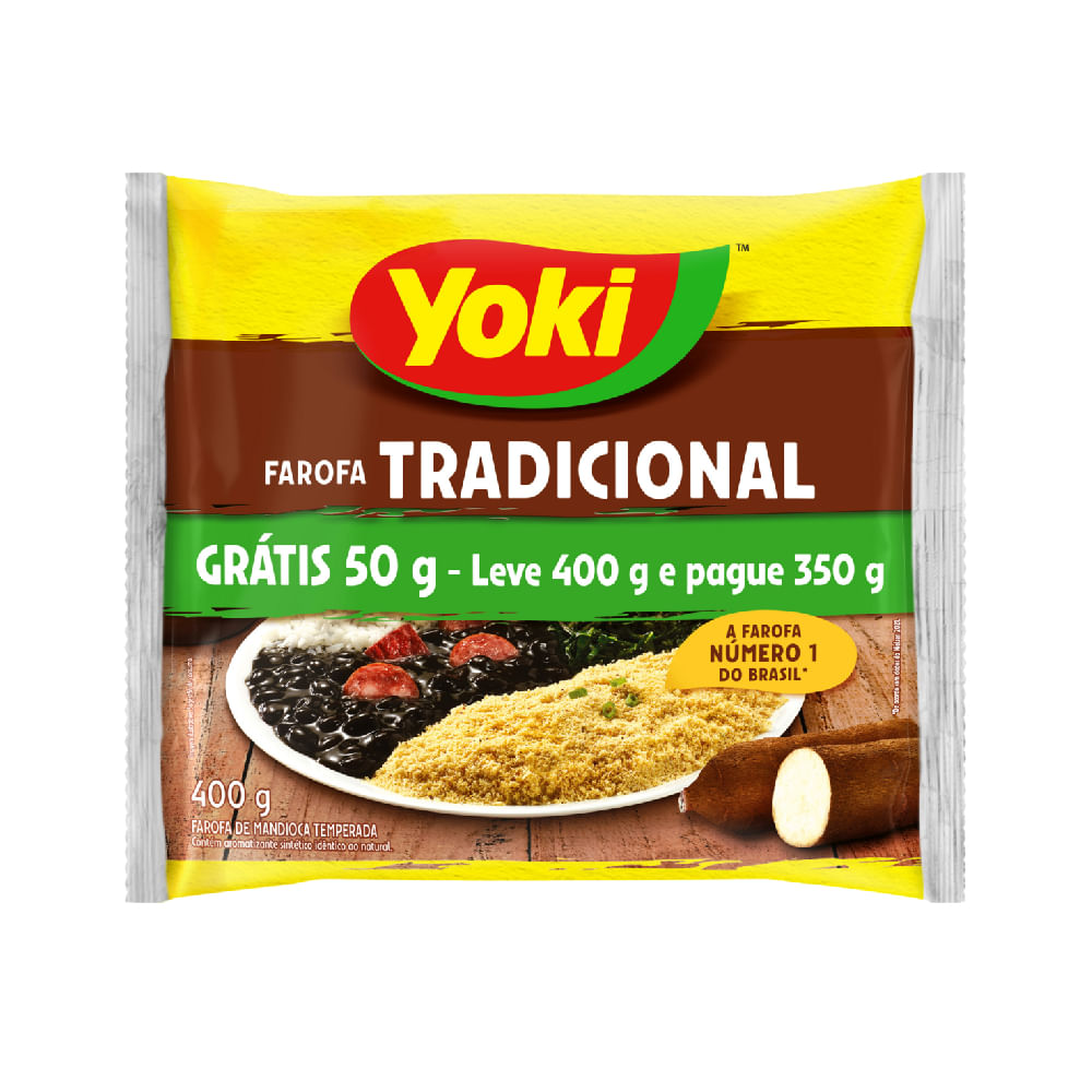 Farofa Tradicional Yoki Leve 400G Pague 350G