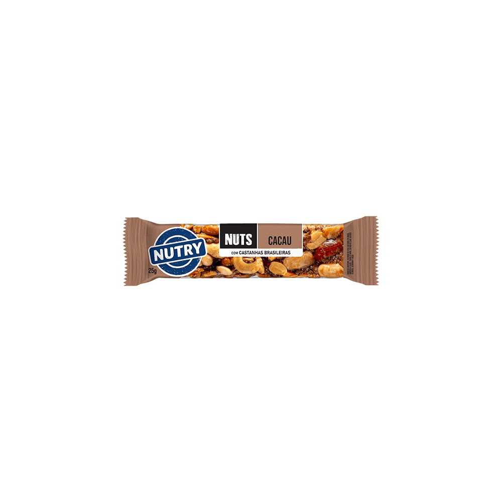 Barra De Cereal Nuts Cacau Com Castanhas Brasileiras Nutry 25G