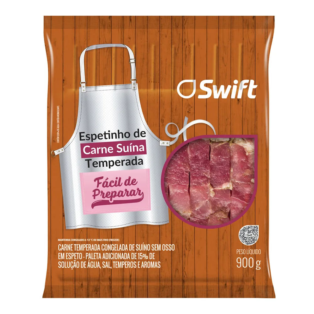 Espetinho Suíno Temperado Swift 900G