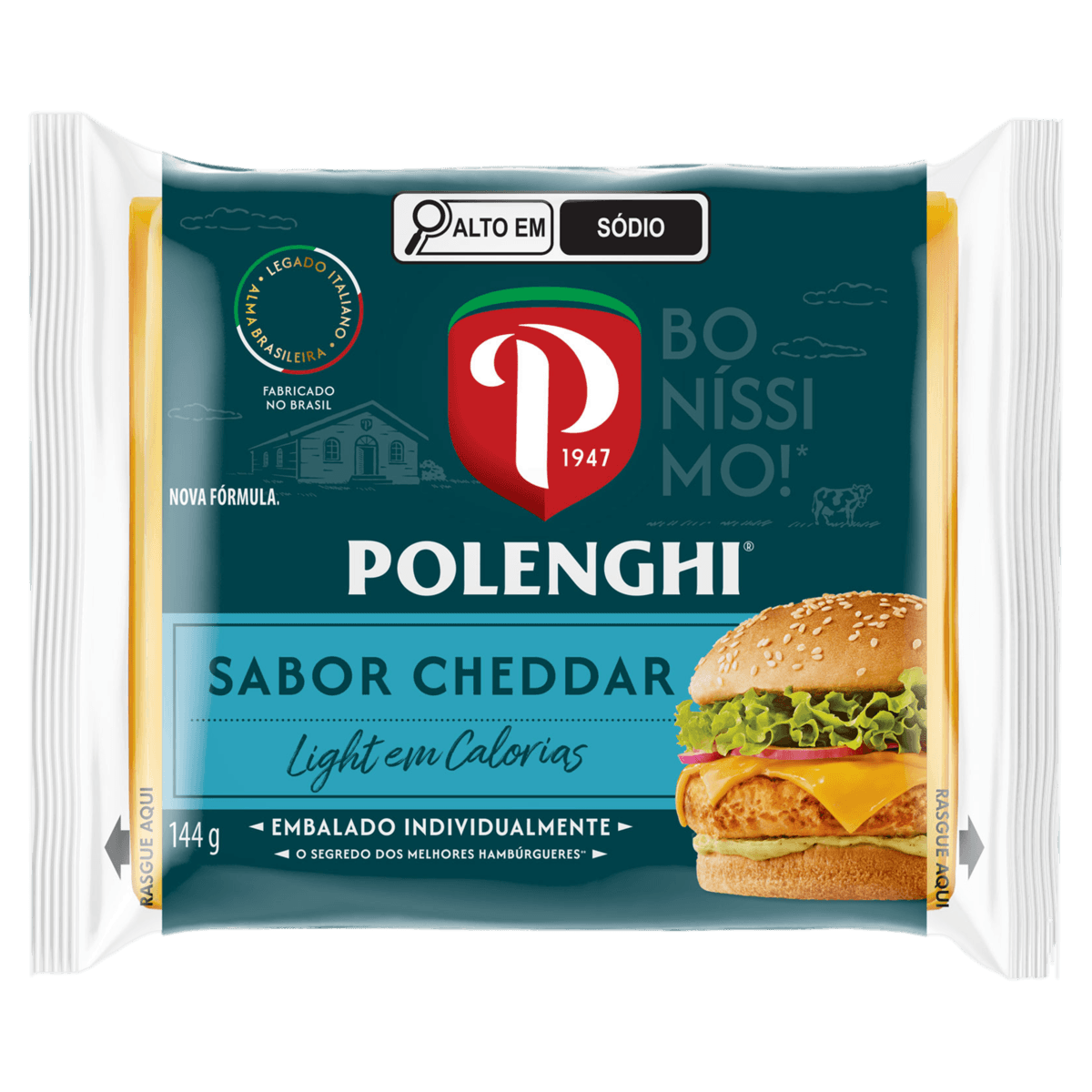 Queijo Light Sabor Cheddar Polenghi 144g