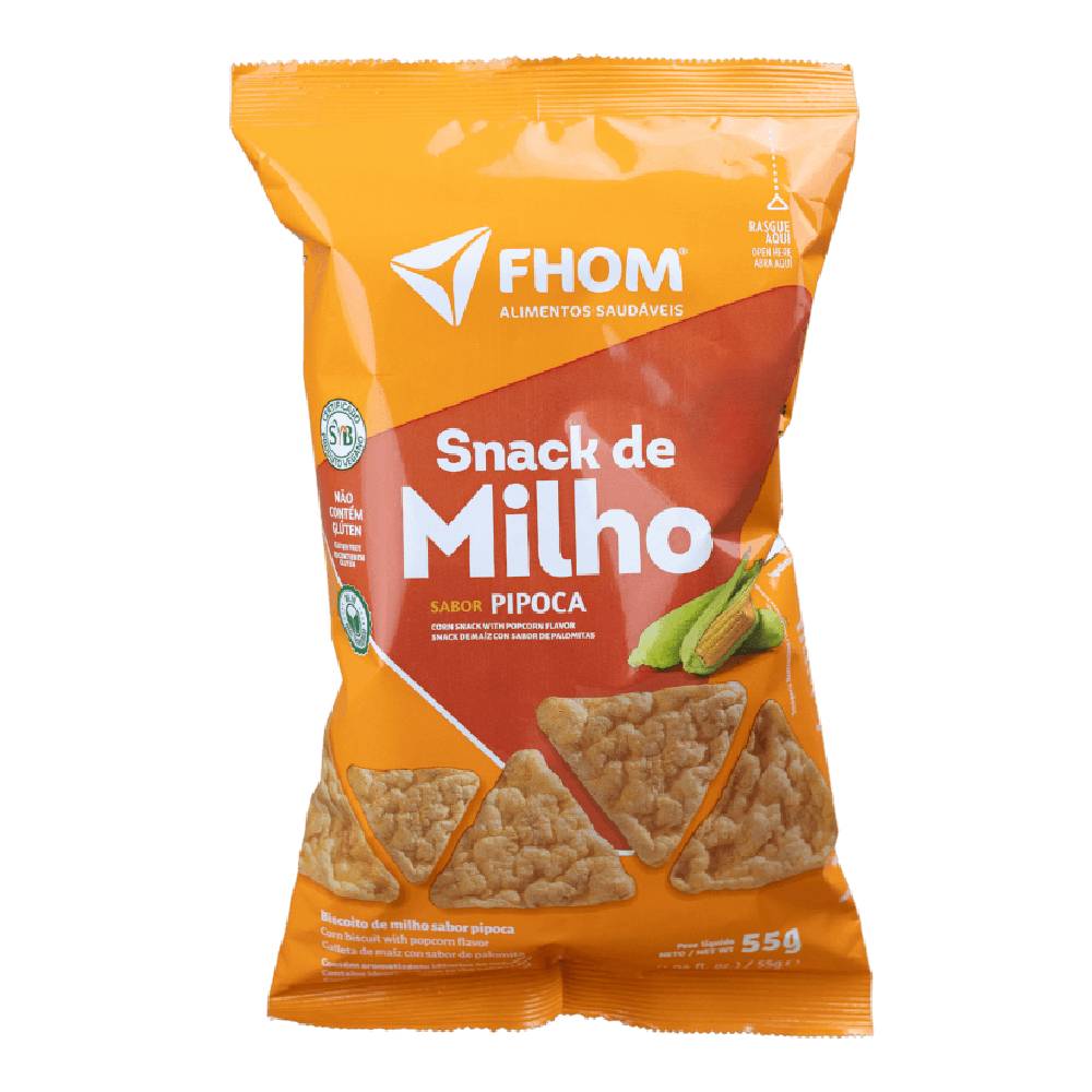 Snack De Milho Sabor Pipoca Fhom 55g